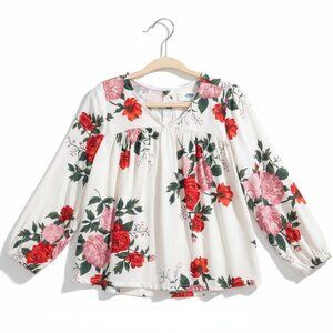 Old Navy Girls Floral Top Size 2T White Blouse
